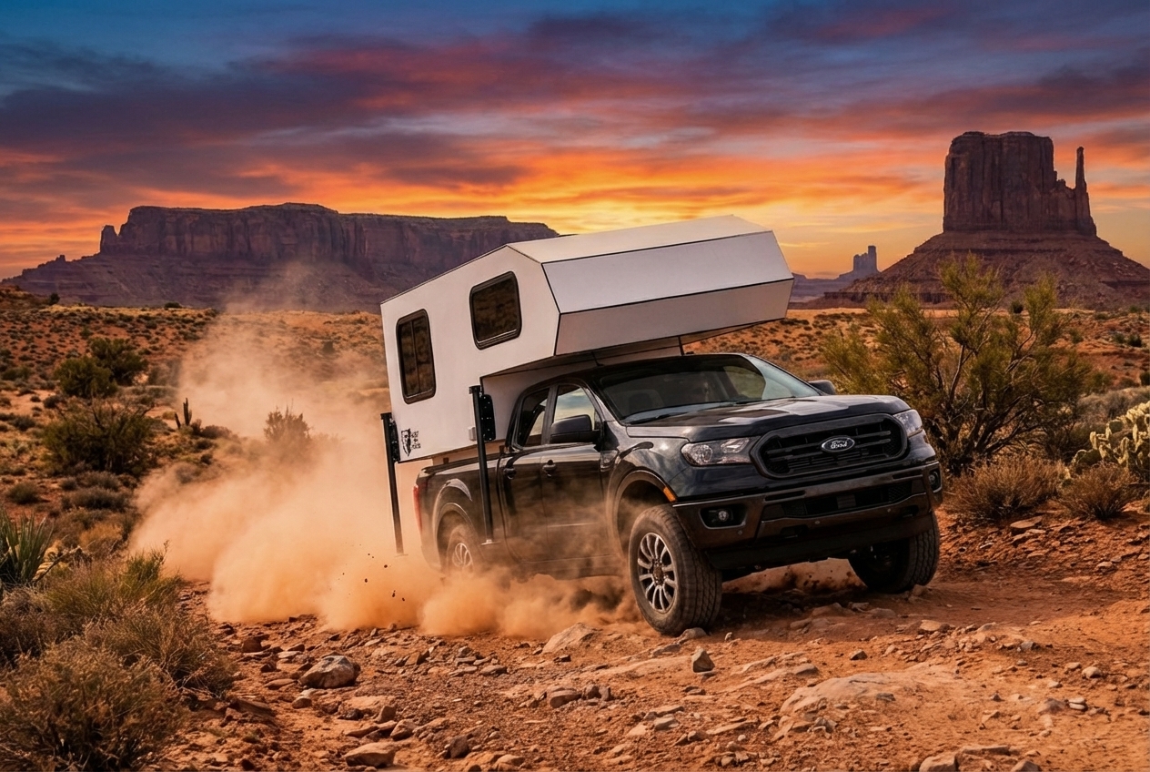 Grumpy Bear truck camper in action